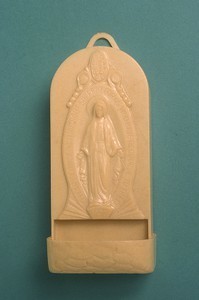 Miraculous medal holy water font