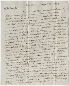 Benjamin Silliman letter to Edward Hitchcock, 1842 August 31