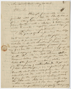 Edward Hitchcock letter to Stephen Van Rensselaer, 1828 May 3