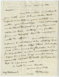Benjamin Silliman letter to Edward Hitchcock, 1831 March 20