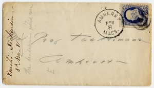 Emily Dickinson envelope addressed to Mrs. Edward (Sarah) Tuckerman