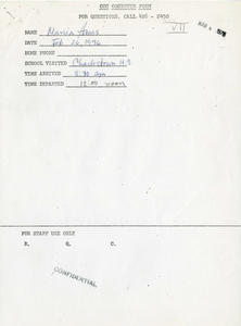 Citywide Coordinating Council daily monitoring report for Charlestown High School by Marcia Hams, 1976 February 26