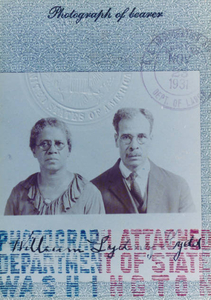 Passport photo of grandparents