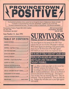 Provincetown Positive Newsletter 6/1992