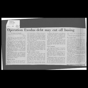 Operation Exodus debt may cut off busing.