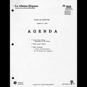 Meeting materials for August 1994