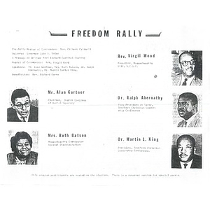 Freedom Rally pamphlet.