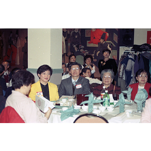 Diners at a restaurant attending a celebration of the Chinese New Year, hosted by the Chinese Progressive Association