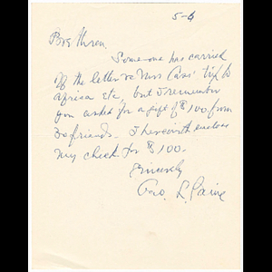 Letter from Geo. L. Paine about Melnea Cass testimonial