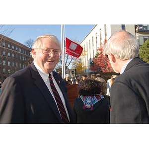 Trustee Neal Finnegan at the Veterans Memorial dedication ceremony