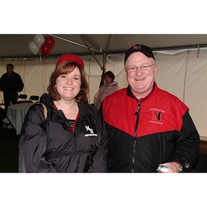 Two participants pose during the Homecoming festivities