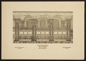 Interior perspective sketch, King's Chapel, Boston, Massachusetts