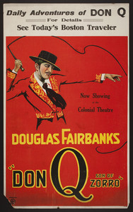 Poster for Douglas Fairbanks in "Don Q Son of Zorro," Boston, Mass., 1925