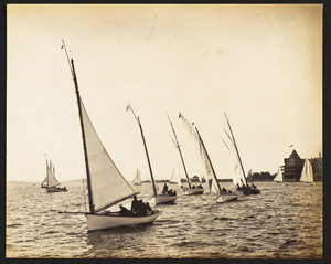 Amy, Queen Mab, Sea Bird, Davy Crockett, Lizzie Warner & Black Cloud (Start of Catboat Race At Hull)