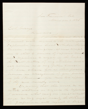 D. W. Lockwood to Thomas Lincoln Casey, November 8, 1870