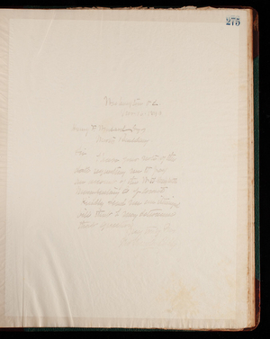Thomas Lincoln Casey Letterbook (1888-1895), Thomas Lincoln Casey to Harry F. Woodward, November 16, 1893 (1)