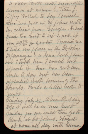 Thomas Lincoln Casey Notebook, July 1889-September 1889, 20, to Veer Park with him after