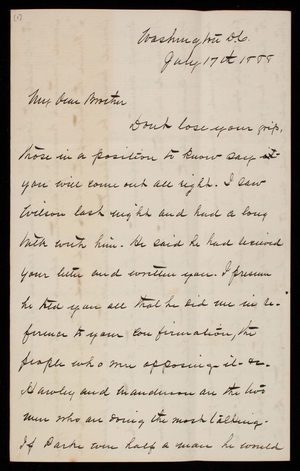 Admiral Silas [Casey] to Thomas Lincoln Casey, July 17, 1888