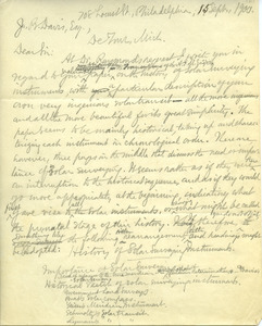 Letter from Benjamin Smith Lyman to J. B. Davis