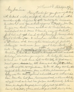 Letter from Benjamin Smith Lyman to Eva Lyman