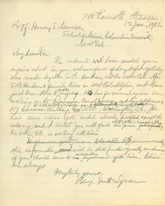Letter from Benjamin Smith Lyman to Henry S. Munroe