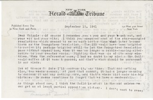 Letter from Lewis Gannett to Charles L. Whipple