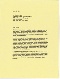 Letter from Mark H. McCormack to David Foster