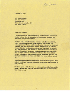 Letter from Mark H. McCormack to Jean Manzon