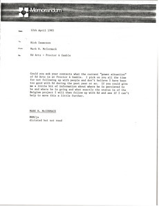 Memorandum from Mark H. McCormack to Rick Isaacson
