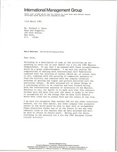 Letter from Mark H. McCormack to Richard J. Ryan