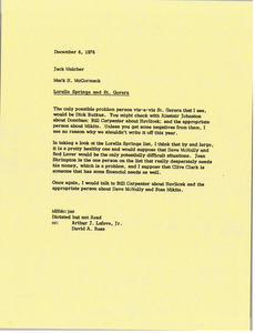 Memorandum from Mark H. McCormack to Jack Melcher