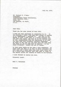 Letter from Mark H. McCormack to Michael F. O'Hara