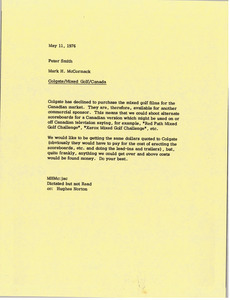 Memorandum from Mark H. McCormack to Peter Smith