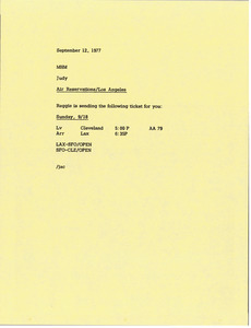 Memorandum from Judy A. Chilcote to Mark H. McCormack