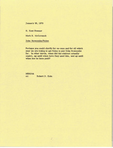 Memorandum from Mark H. McCormack to H. Kent Stanner