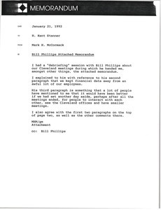 Memorandum from Mark H. McCormack to H. Kent Stanner