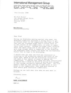 Letter from Mark H. McCormack to Fred Heckel