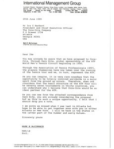 Letter from Mark H. McCormack to Ira C. Herbert