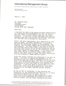 Letter from Mark H. McCormack to Desmond Park