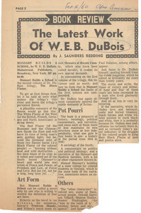 The latest work of W. E. B. Du Bois