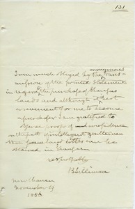 Letter from B. Silliman to unidentified correspondent