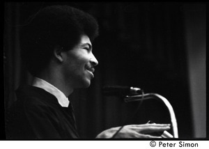 Chico Neblett speaking at a Black Power symposium