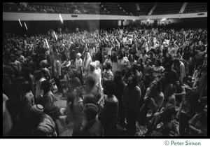 Audience in the Winterland Ballroom during the Ram Dass 'marathon,' listening to Amazing Grace