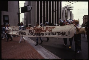 Peace and anti-Imperialist marchers in the San Francisco Pride Parade, opposing US intervention in Central America