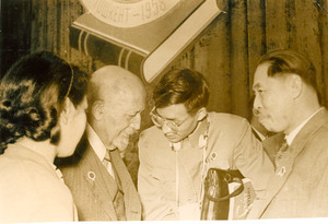 W. E. B. Du Bois speaking with Chinese delegates at Afro-Asian Writers Conference, Tashkent