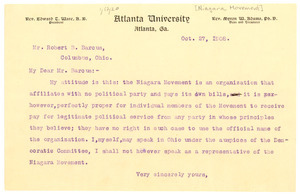 Letter from W. E. B. Du Bois to Robert B. Barcus