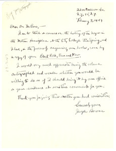 Letter from Joseph Boromé to W. E. B. Du Bois