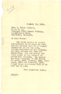 Letter from W. E. B. Du Bois to D. Helen Wolcott