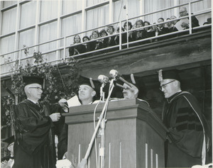 Richard Gettell at his hooding ceremony during the Centennial Convocation