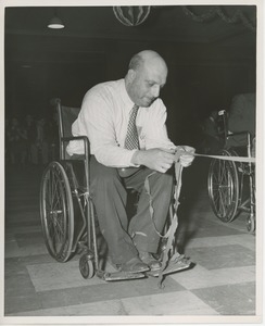 Client playing game at Sadie Hawkins Day dance